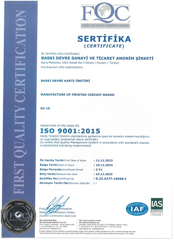 First Quality Certification